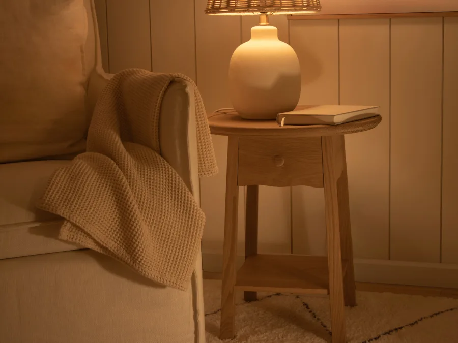 White oak side table