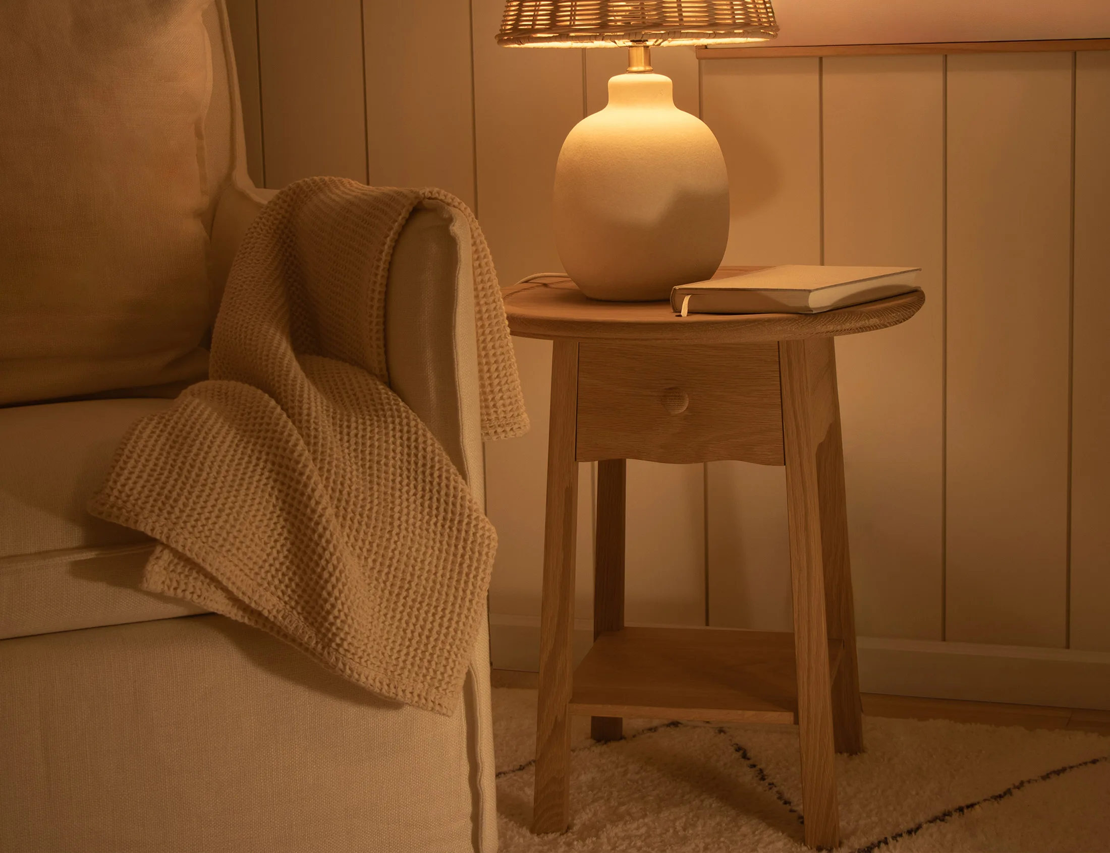 White oak side table