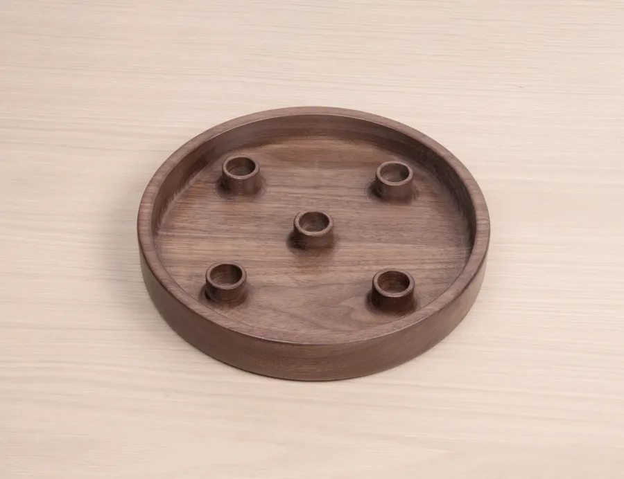 Walnut Advent Candle Holder