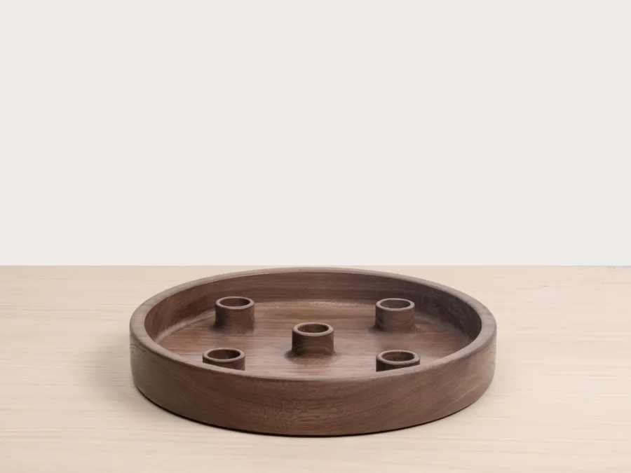 Walnut Advent Candle Holder