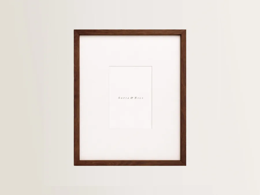 Thin walnut picture frame