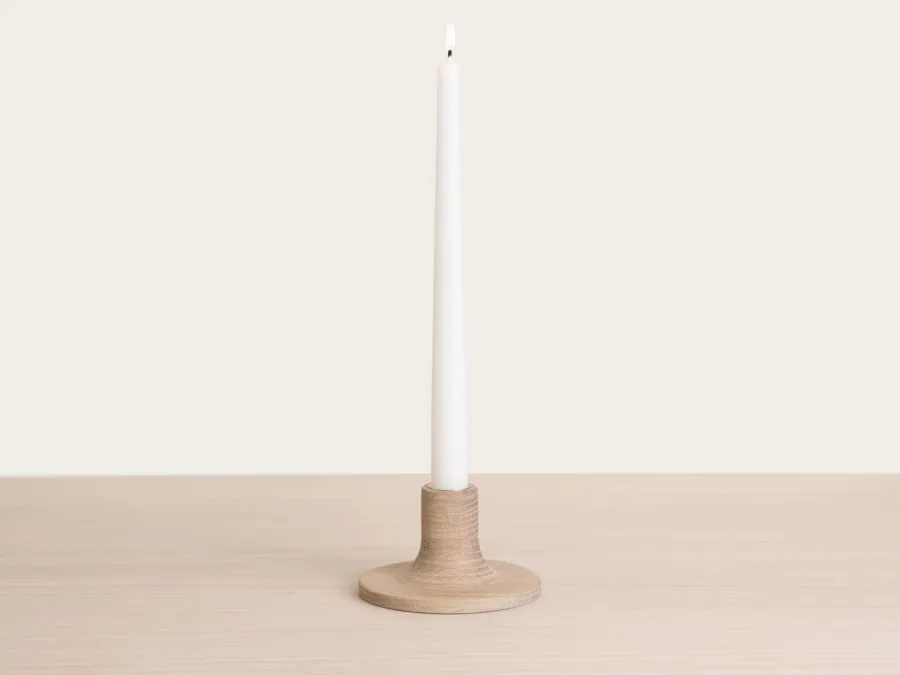 Signe Taper Candle Holder - White Oak