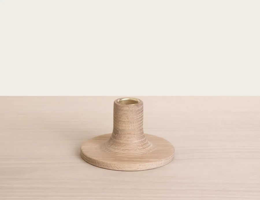 White oak candle holder