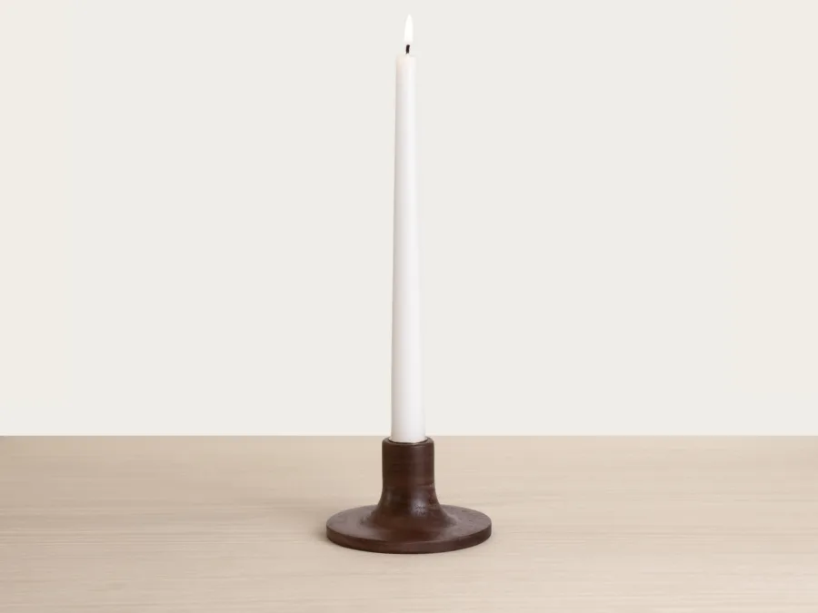 Signe Taper Candle Holder - Walnut