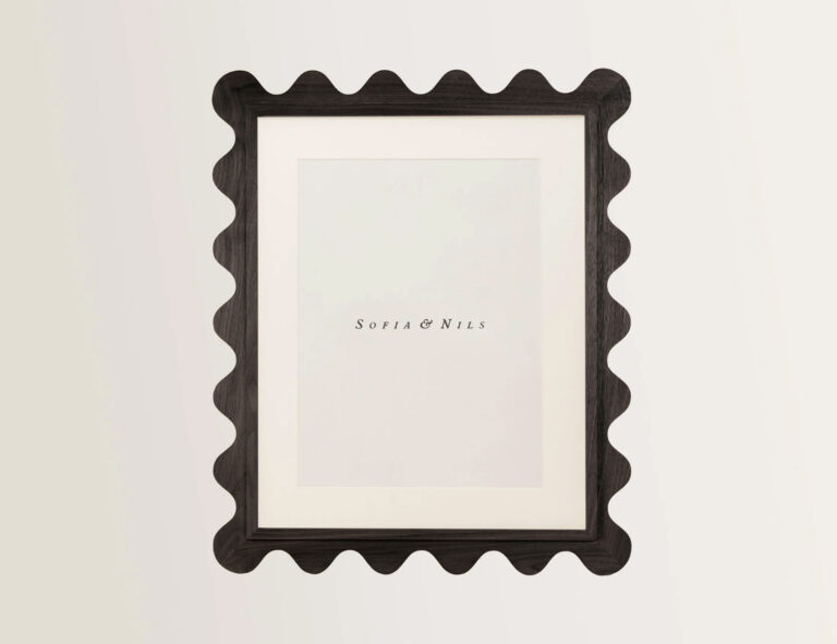 16x20 Elise scallop frame in dark stained walnut